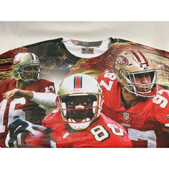 San Francisco 49ers Niner Gang Graphic Shirt Size 4XL Joe Montana Custom Fanwear - Picture 1 of 12